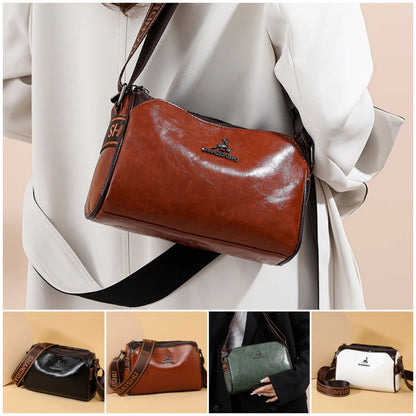 🔥【50% ZĽAVA】👜👜Veľkokapacitná mäkká kožená kabelka, dámska taška cez rameno
