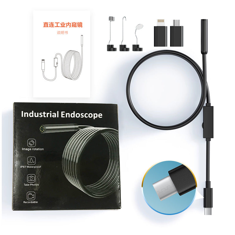 ✨🔧 【Descuento limitado del 50%】Nuevo endoscopio industrial, compatible con Apple y Android con interfaz Type-C, diseño de doble lente en alta definición y conexión directa al teléfono inteligente.