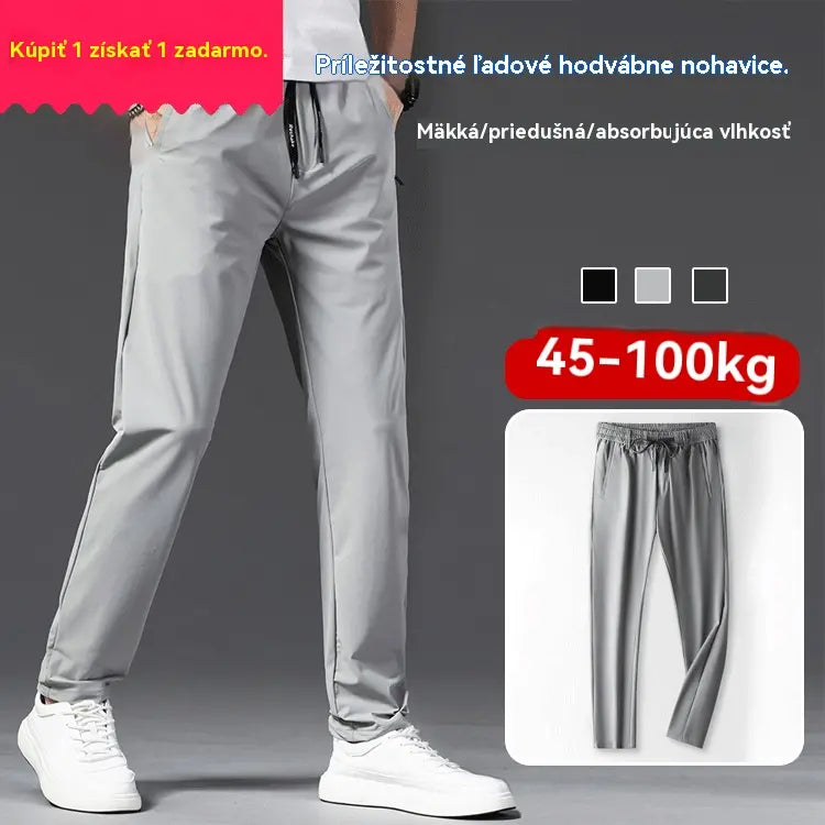 🧊😍【M-5XL】Letné tenké nohavice z ľadového hodvábu pre voľný čas pre mužov
