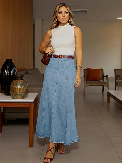 💃 Predĺženie a zoštíhlenie | Maxi džínsová sukňa do A | Elegantná silueta 【-50%】