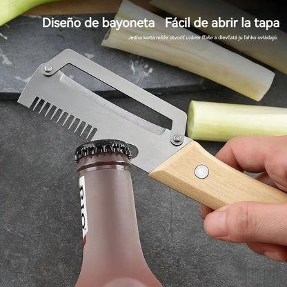 ✅【Kúp 1, dostaneš 1 zadarmo】🧅🔪 Viacúčelová kuchynská škrabka 3 v 1: olúpa, krája a otvára uzávery fliaš! 🔥