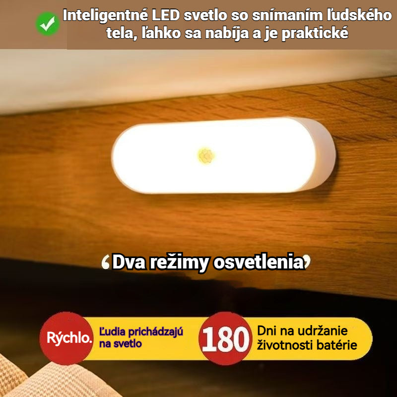 🏡💡【Kúpte 1 a dostanete 1 zadarmo】Bestseller inteligentné LED svetlo s detekciou pohybu, ľahko sa nabíja a je praktické