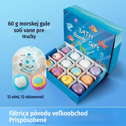 [⏰ Časovo obmedzená zľava - 50 %] 🛁 Guľôčky do kúpeľa v tvare morských živočíchov (balenie 12 kusov)