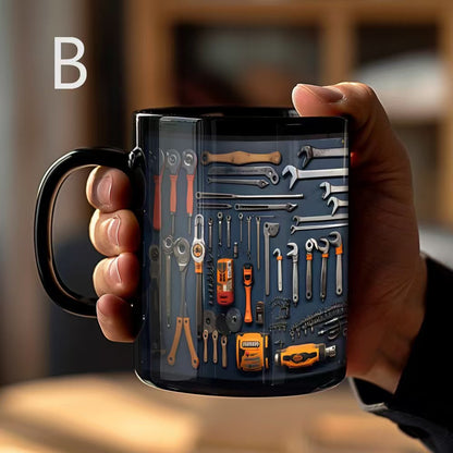 🔥☕【¡Último día! Compra 1 y llévate 1 gratis】Nueva taza de cerámica con diseño de herramientas para mecánicos