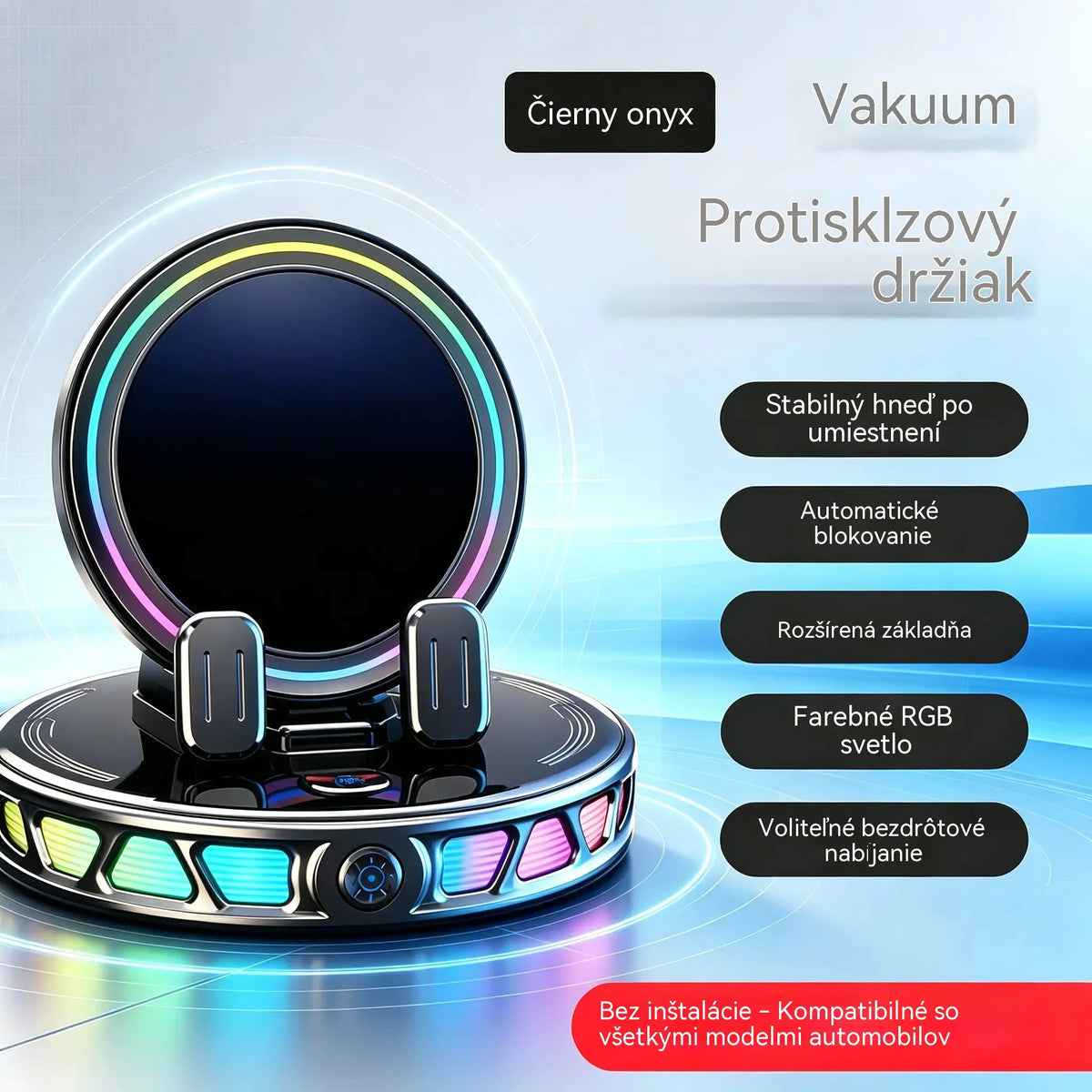 📱 Držiak do auta RGB s automatickým upínaním a 15W bezdrôtovým nabíjaním