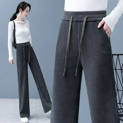 🔥🌷【M-3XL】【40-110KG】✨👖Nowe modne damskie elastyczne spodnie z szerokimi nogawkami do noszenia na co dzień