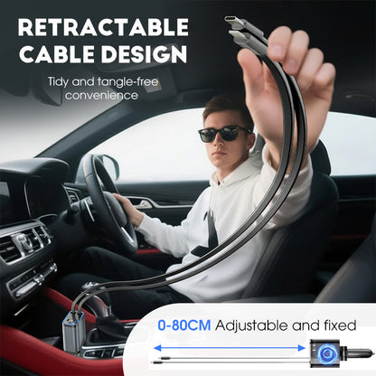 ⚡✨ Ultraszybka ładowarka samochodowa: dwa wysuwane porty USB-C z nastrojowym światłem Starlight i inteligentną ochroną bezpieczeństwa 🚗💫