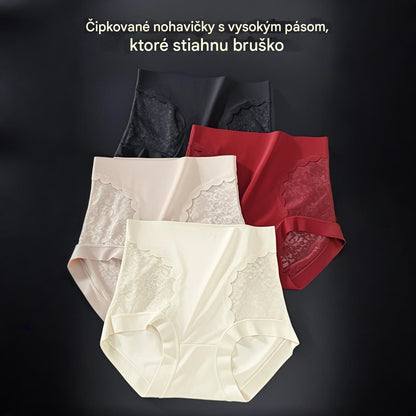 5-dielna sada, 24 € — dámske bezšvové čipkované nohavičky s vysokou elasticitou na kontrolu brucha, tvarovanie a zdvíhanie zadku