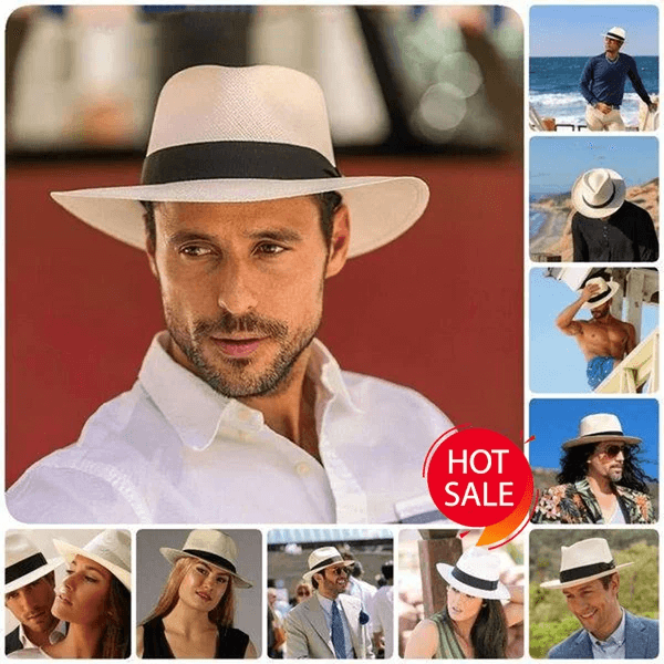 🌴👒【56-58cm】Ručne tkaný palmový klobúk z Ekvádoru.