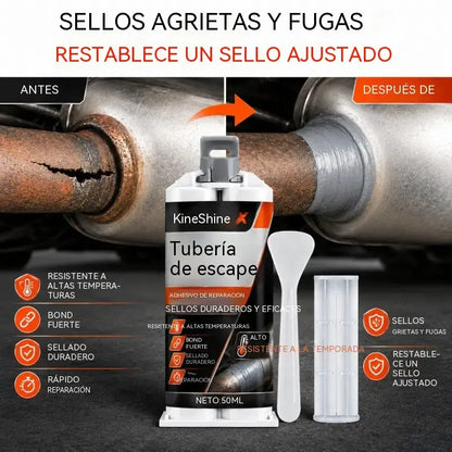⭐2 artículos🔧 Masilla reparadora de escapes para altas temperaturas: formulada especialmente para acero; proporciona una unión fuerte y duradera que resiste el calor extremo y las vibraciones. 🚗✅