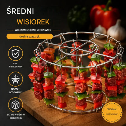 🔥 Stojak na szaszłyki do frytkownicy beztłuszczowej | Równomierne pieczenie 360° – chrupiące i soczyste! 🍢