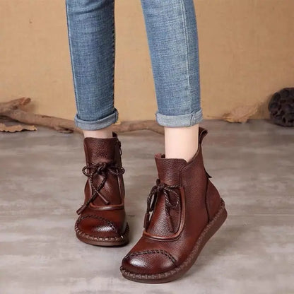 🔥✨【Veľkosti 35-40】🌷👢Predopredaj na začiatok jesene🎉 Dámske retro mäkké kožené topánky
