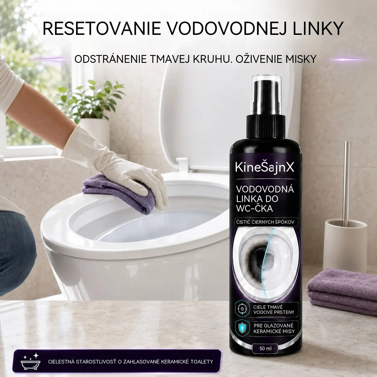 ✨【Kúp 1, získaj 1 zadarmo】🚽Čistiaci prostriedok na toalety odstraňuje čierne škvrny a vodný kameň z línie hladiny vody, ako aj odolné nečistoty.