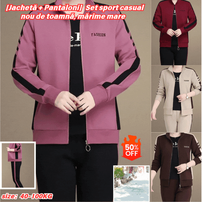 🔥【Zľava 50%】🔥【M-5XL】【Bunda + Nohavice】😍 Nový jesenný ležérny športový overal, veľká veľkosť