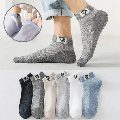 🔥🧦【10 par】(35-42) Męskie skarpetki letnie dezodorujące, oddychające.
