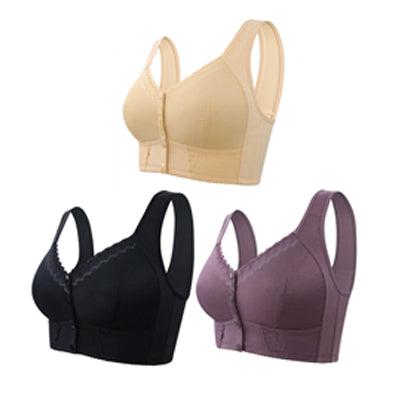 💕🎁Reduceri de sezon, -50% Sutien supradimensionat, respirabil, din bumbac moale, cu nasturi frontali【6 bucăți】45kg-155kg