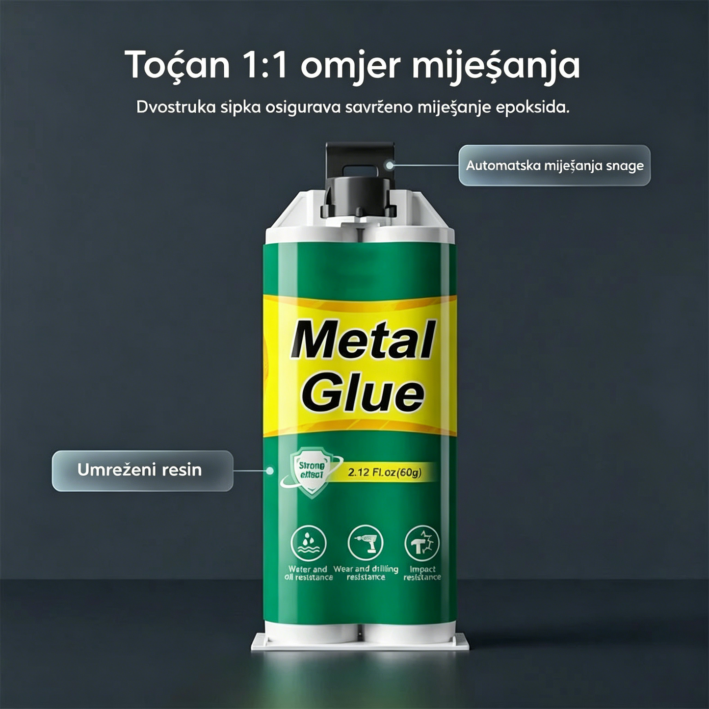 【Set od 3 dijela】27 € 🔥 50% popusta na ograničeno vrijeme! 🛠️ AB gel za popravak metala visoke čvrstoće
