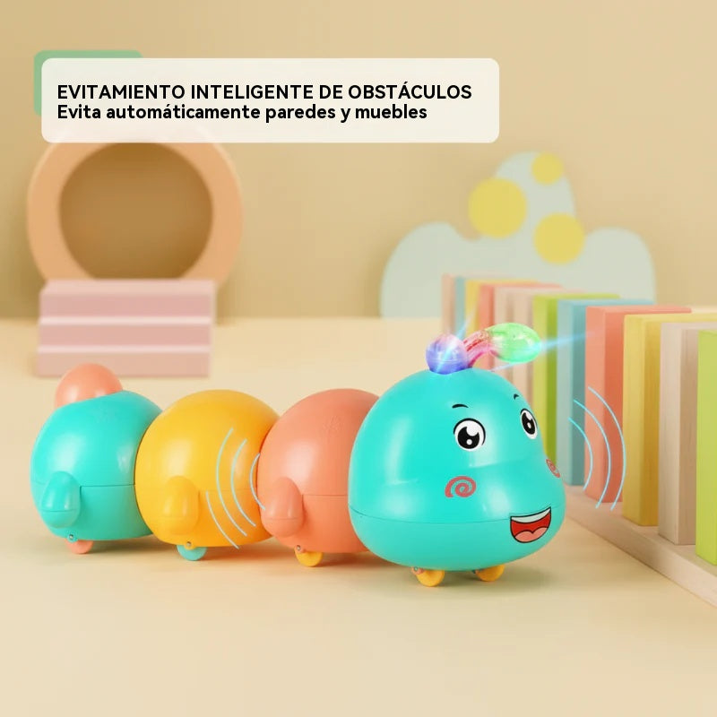 🐛Juguete para bebés con forma de oruga que se mueve y emite luz.