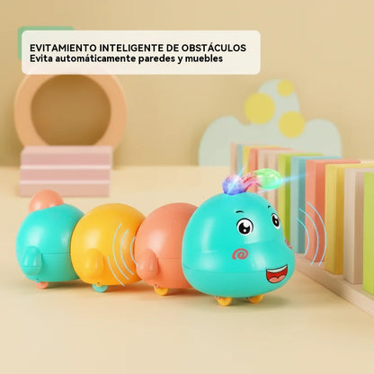 🐛Juguete para bebés con forma de oruga que se mueve y emite luz.