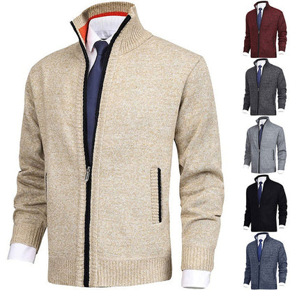 🔥【M-3XL】2025 męski duży sweter z wysokim golfem, zapinany na zamek, plus size