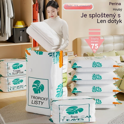 🧳【5-dielna sada】💨 Veľké, stlačiteľné vákuové úložné vrecko: nevyžaduje pumpičku, je nepriepustné a ideálne na úsporu miesta v kufri a doma ✈️