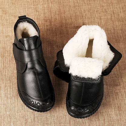 🧣👢【Novedad de invierno】 Botas femeninas de piel con cachemira, suela suave y súper cálidas para el invierno