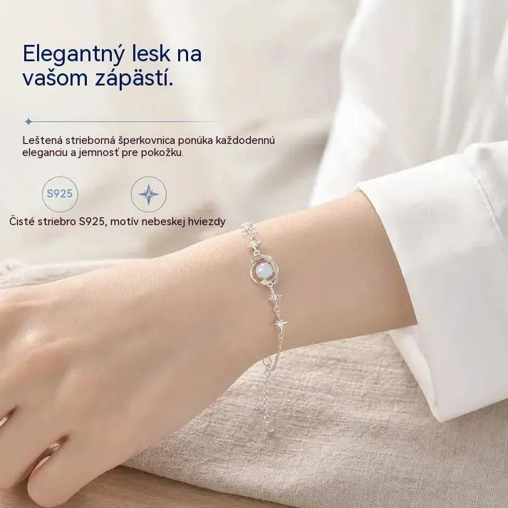 ✨【1 + 1 zadarmo】💥 Náramok z mincového striebra (S925) s motívom „medzihviezdneho priestoru“. Je hypoalergénny a šetrný k pokožke – nádherný darček pre ženy a dievčatá. 🪐