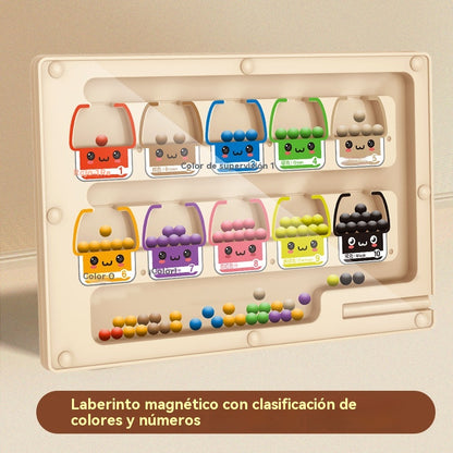 🎁🧒【Descuento por tiempo limitado -50%】Labertinto magnético de madera más vendido, juguete educativo y manual para niños.