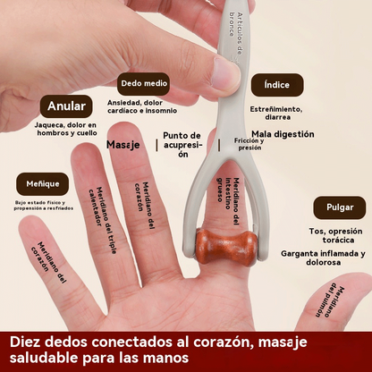 ✨🌿 【Compra 2 y llévate 2 gratis】Masajeador de dedos de madera natural, ayuda a desbloquear meridianos y aliviar la fatiga de las manos
