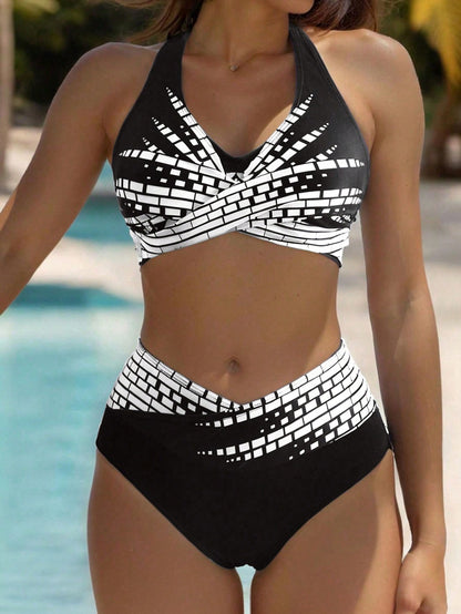 👙【Zľava 50 % 💥】【L–5XL】👉 Dvojdielne bikiny pre ženy vo väčších veľkostiach ✅ Vysoký pás ✅ Vysoká elasticita