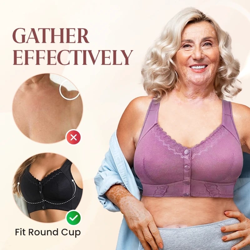 💕🎁Reduceri de sezon, -50% Sutien supradimensionat, respirabil, din bumbac moale, cu nasturi frontali【6 bucăți】45kg-155kg