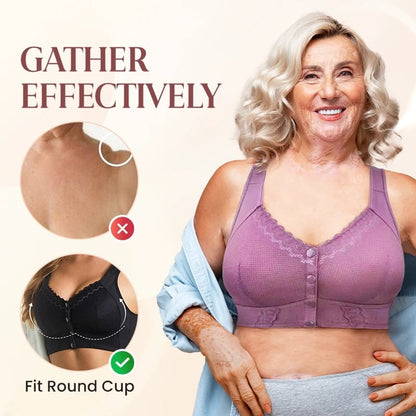 💕🎁Reduceri de sezon, -50% Sutien supradimensionat, respirabil, din bumbac moale, cu nasturi frontali【6 bucăți】45kg-155kg