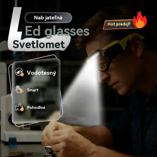 👓💡 Nabíjateľná LED čelovka s okuliarmi