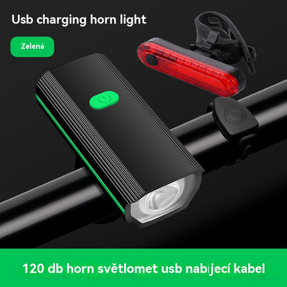 🔥【50% zľava】Svetlá na bicykel, nočné svetlá, vodeodolné, super jasné, s klaksónom a zadným svetlom, vďaka čomu je jazda v noci bezpečnejšia!