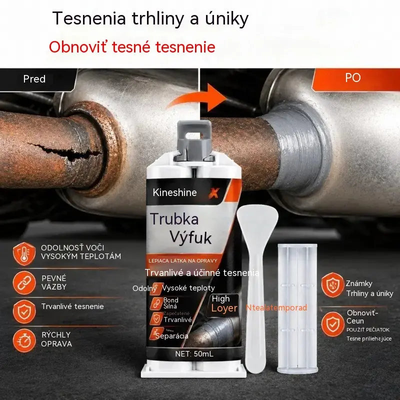 ⭐2 kusy🔧 Vysokoteplotný tmel na opravu výfukového potrubia: Špeciálne vyvinutý pre oceľ; poskytuje silnú a odolnú väzbu, odoláva extrémnym teplotám a vibráciám. 🚗✅