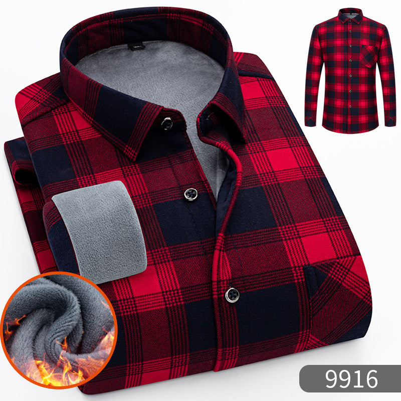 🔥【Αγοράστε 1 και λάβετε 1 δωρεάν】👔【L-5XL】Φθινόπωρο Χειμώνας μακρυμάνικο ζεστό πουκάμισο