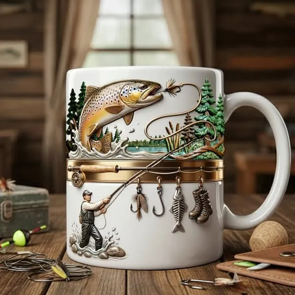 🐠🐟50% ZNIŻKI--Kubki do kawy z motywem wędkarskim
