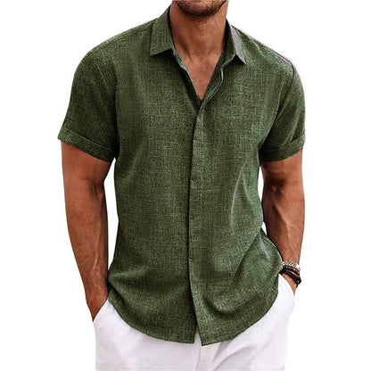 🏖️👕【S-3XL】Nueva camisa masculina de manga corta estilo playa, algodón y lino, talla grande