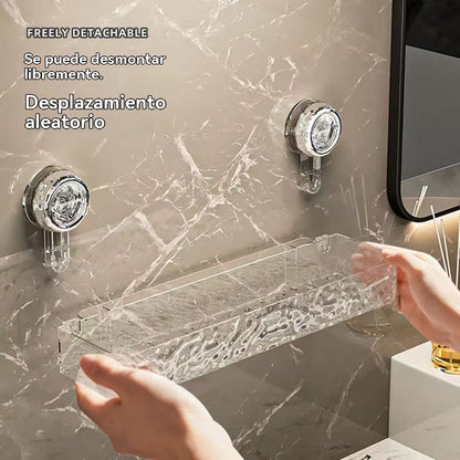 🔥【Descuento del 50% por tiempo limitado】 Estante popular con ventosas de vacío sin necesidad de taladrar, escurridor ondulado de estilo moderno, ideal para cocina y baño