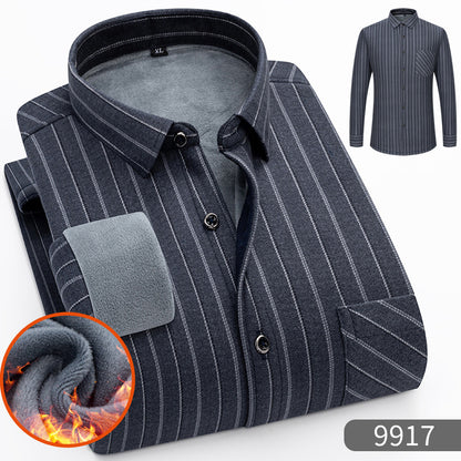 🔥【Αγοράστε 1 και λάβετε 1 δωρεάν】👔【L-5XL】Φθινόπωρο Χειμώνας μακρυμάνικο ζεστό πουκάμισο