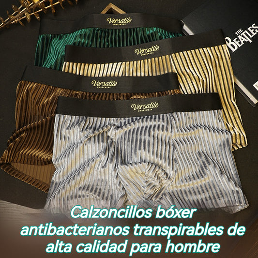 🔥💥【Compra 4 y llévate 4 gratis】Últimos tres días, calzoncillos bóxer antibacterianos de lujo para hombre de alta calidad