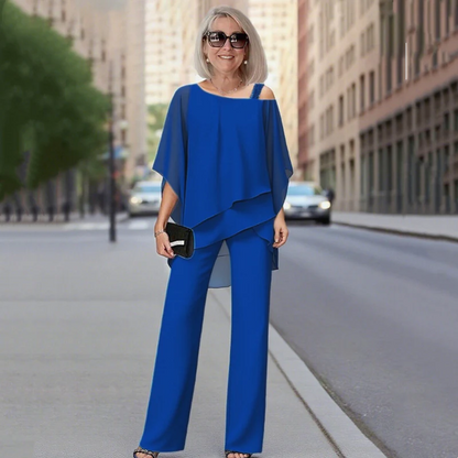 👚👖Časovo obmedzená zľava 50%】Dámska dvojdielna súprava s odhalenými ramenami pre ženy✅【Top + nohavice】【50-120 kg