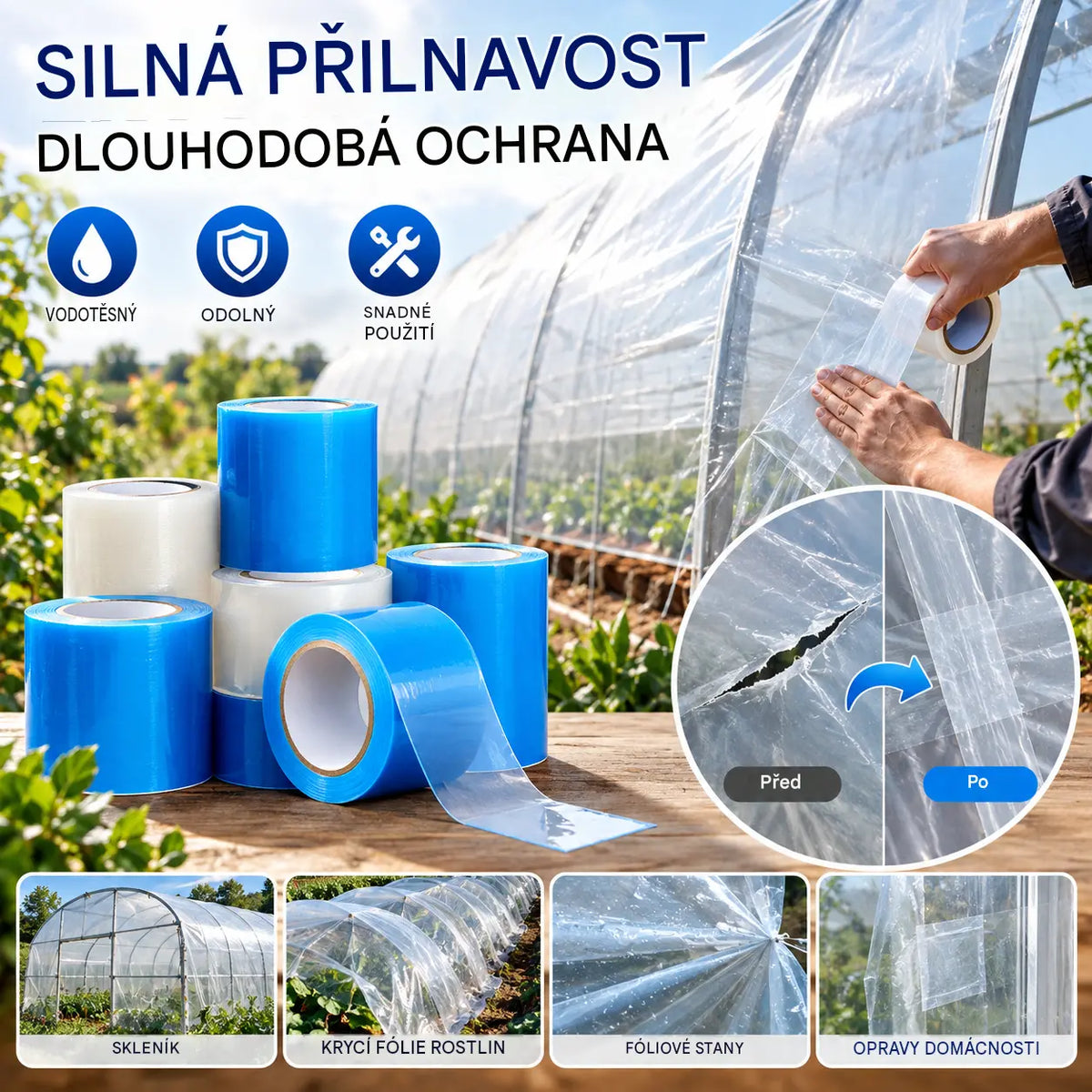 🌳👍【15M】🔥【45% zľava】🌳👍Super užitočná páska na opravu vonkajších kôlní--15 cm x 10 m / (1 rolka)