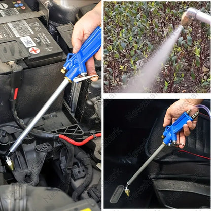 🚗💦 Pneumatická čistiaca pištoľ 2 v 1 – Silný prúd vzduchu a vysokotlaková voda pre hĺbkové čistenie 🔥