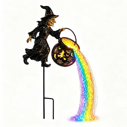 🧙‍♀️🎃 Záhradné svetlo Čarodejnícky kotol s LED svetlami – Úžasná vonkajšia dekorácia 🔮✨