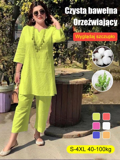 【40-100KG】 2025 nowy wiosenny temperament/garnitur dojeżdżający do pracy bawełna i len