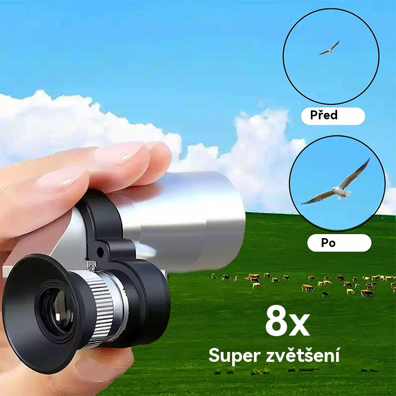 🔭🔥Mini monokulárny ďalekohľad na telefón – Prenosný monokulárny ďalekohľad na cestovanie a pozorovanie