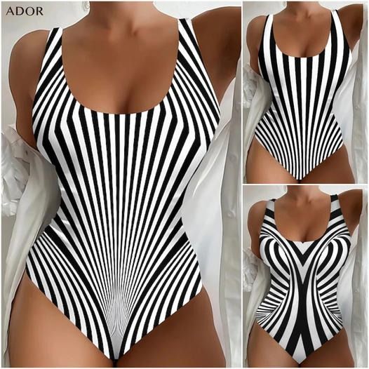 🩱Časovo obmedzená zľava 50 % [😍S~6XL] Sexy pruhované jednodielne plavky