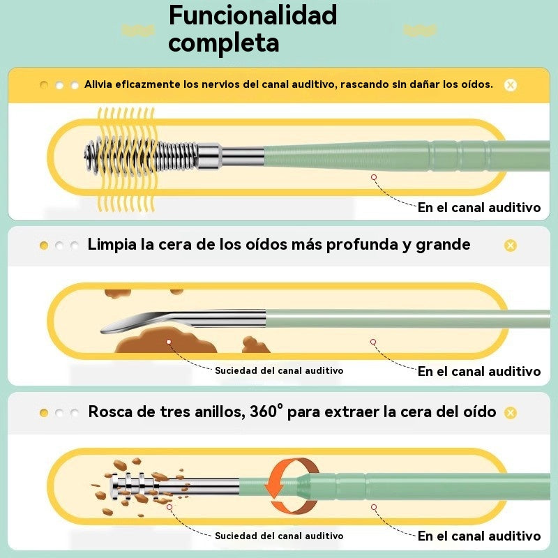 👂Juego de 6 herramientas para eliminar cerumen con tubo de almacenamiento | Kit completo para el cuidado auditivo: ¡herramienta seis en uno! 👂