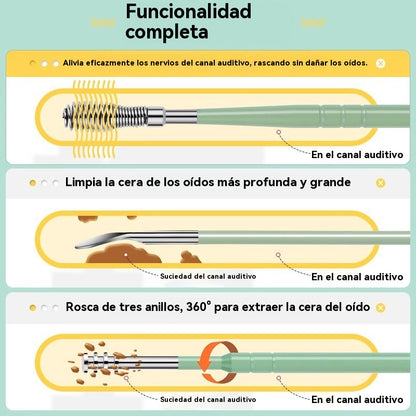 👂Juego de 6 herramientas para eliminar cerumen con tubo de almacenamiento | Kit completo para el cuidado auditivo: ¡herramienta seis en uno! 👂
